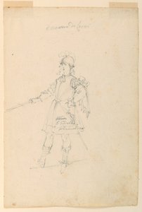 Kostümentwurf: Der Waffenmeister für ein Ballett, ca. 1720 von Unknown artistUnknown artist