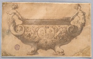 Zeichnung, Entwurf für eine Schale, 17.–19. Jahrhundert von Unknown artistUnknown artist