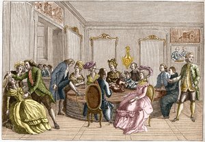 Demonstration von Franz Anton Mesmer (Mesmer-Eimer)