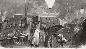 5 Uhr morgens auf dem Billingsgate-Fischmarkt, London, England im 19. Jahrhundert von Unknown artist