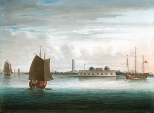 Eine Festung am Kantonfluss, 1. China-Krieg, um 1840 von Unknown artist