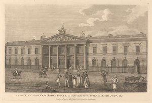 Vorderansicht des East India House in der Leadenhall Street