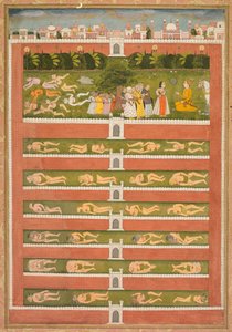 Eine Prinzessin und Dämonen vor einem Edelmann: Ein Blatt aus einer poetischen Romanze über Shah Alam I (recto)