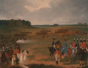 Eine Überprüfung der London Volunteer Cavalry und Flying Artillery im Hyde Park im Jahr 1804