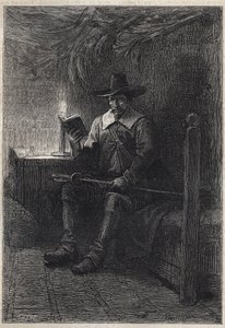 Ein schottischer Puritaner - Illustration des 19. Jahrhunderts für den historischen Roman „Die Puritaner von Schottland“ (Old Mortality) von Walter Scott (1771-1832)