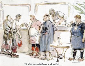 Eine Bar in den Schlachthöfen von La Villette in Paris.