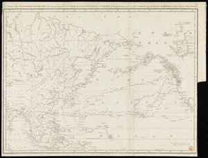 Karte des nördlichen Pazifischen Ozeans mit der NE-Küste Asiens und der NW-Küste Amerikas, erforscht 1778 und 1779 von Captain Cook und weiter erforscht 1788 und 1789 von John Meares