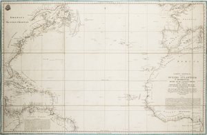 Allgemeine Karte des Atlantischen Ozeans nördlich des Äquators
