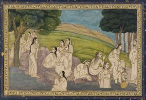 Eine Gruppe von Frauen beim Baden