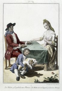 Ein Mulatte und ein Spanier zeugen einen Mauren - Gravur von Unknown artist