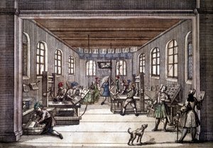 Eine Druckerei zu Beginn des 18. Jahrhunderts