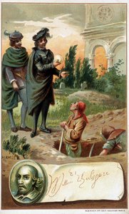 Eine Szene aus „Hamlet“ von William Shakespeare - Chromolithographie, Ende 19. Jahrhundert