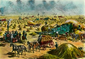 Landwirtschaftliche Revolution: Weizenernte in Dakota von Unknown artist