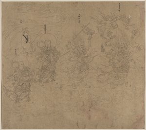 Album mit daoistischen und buddhistischen Themen: Prozession daoistischer Gottheiten: Blatt 11