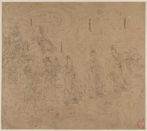 Album mit daoistischen und buddhistischen Themen: Prozession daoistischer Gottheiten: Blatt 20