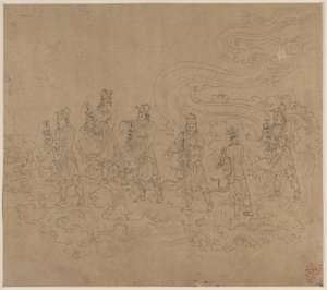Album mit daoistischen und buddhistischen Themen: Prozession daoistischer Gottheiten: Blatt 23
