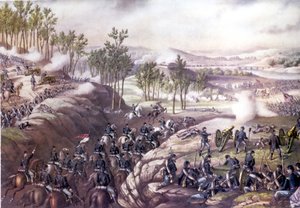 Amerikanischer Bürgerkrieg (1861 - 1865): Schlacht von Resaca (Georgia) 13.-15. Mai 1864. Gravur des 19. Jahrhunderts