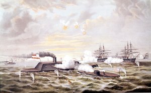 Amerikanischer Bürgerkrieg (1861 - 1865): Seeschlacht von Hampton Roads (Virginia) 08-09 März
