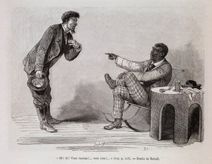 Amerikanischer Schwarzer verspottet betrunkenen Weißen - in „Le tour du monde“, 2. Semester 1876 von Unknown artist