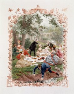 Aristokratenpicknick in den Gärten des Schlosses von Versailles