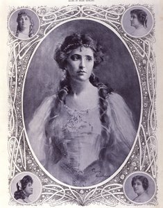 Australische Sängerin Nellie (Nelly) Melba (1861-1931), Aquarell aus dem späten 19. Jahrhundert
