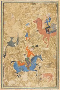 Bahram Gur und Azada, aus einem Shahnama (Buch der Könige) von Firdausi (940-1019 oder 1025)