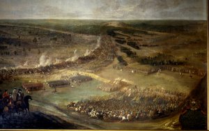 Schlacht von Hersans (1687), Ungarn. Anonymes Gemälde des 17. Jahrhunderts. Château de Vaux-le-Vicomte. von Unknown artist