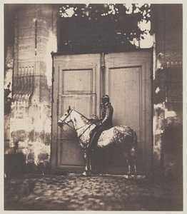Schwarzer Reiter vor einer Tür von Unknown artist