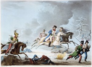Bonaparte in der Schlacht von Krasnoi - in „Napoleonische Kriege“ von Sutherland, Dubourg, London