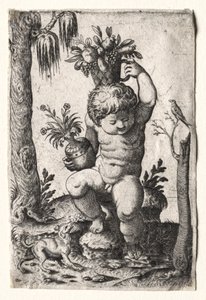 Junge mit Obstkorb von Unknown artist