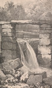 Brücke über Wasserfall