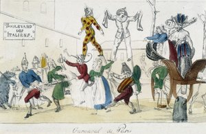Karneval von Paris, Boulevard des Italiens - 18. Jahrhundert Gravur, Carnavalet von Unknown artist