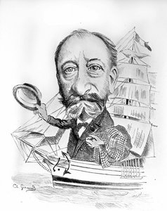 Karikatur von Camille Saint-Saens (1835-1921), französischer Komponist.