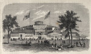Castle Garden Immigration Centre Depot - Castle Garden Emigrantendepot - New York State - Emigration Commission Establishment - Gravur in „Das illustrierte Universum“ von 1869