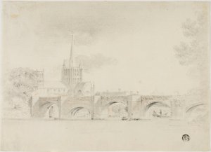 Kathedrale und Brücke, Hereford von Unknown artist