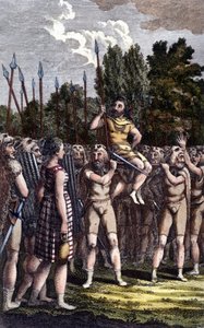 Keltische Zeremonie. Gravur aus dem 19. Jahrhundert. von Unknown artist
