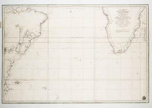 Karte des Atlantischen Ozeans südlich des Äquators von Unknown artist