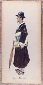Kostüm für eine Figur aus dem Chor der Oper „Madame Butterfly“ von Giacomo Puccini, 1904. Sammlung des Museo della Scala in Mailand