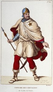 Kostüm des Ritters des Ordens des Sterns, gegründet von Johann II. dem Guten, im Jahr 1351. Gravur von 1830