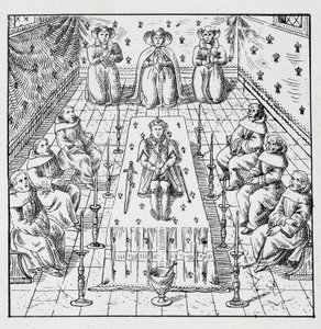 Tod von Karl IX. am 30. Mai 1574 im Alter von 24 Jahren - in „Sammlung von 39 Figuren, die die Katastrophen Frankreichs von 1562 bis 1586 darstellen“ Louis Perrin Druckerei