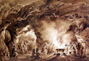 Dekor für die Oper „Macbeth“ komponiert von Giuseppe Verdi (1813 - 1901). Aquatinta verwendet für das Cover der ersten Ausgabe von 1847