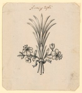 Entwurf für Blumen als Haarschmuck von Unknown artist
