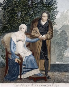 Doktor Embossed (vor einer kranken Frau)