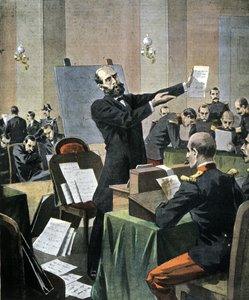 Dreyfus-Affäre. Graphologie-Experte Alphonse Bertillon sagt im Prozess von Rennes aus von Unknown artist