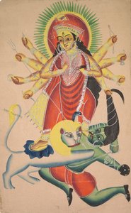 Durga tötet den Dämon Mahisha