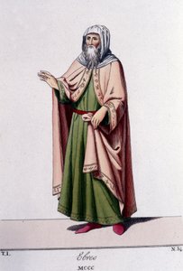 Gravur des 19. Jahrhunderts, die einen Juden um 1300 darstellt. von Unknown artist