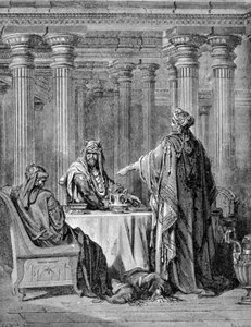 Buch Esther. Stich aus dem 19. Jahrhundert.