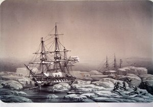 Expeditionen in der Antarktis: das Schiff „Astrolabe“ (neuer Name der „Shell“) von Jules Dumont d