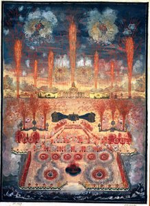 Feuerwerk und Illuminationen am 16. Juni 1744 in Moskau
