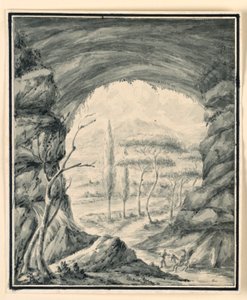 Figuren auf einem felsigen Pass von Unknown artist